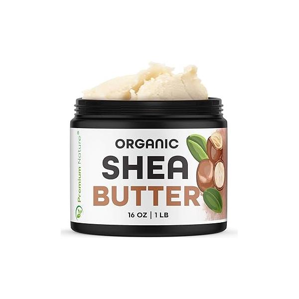 Premium Nature Organic Shea Butter - Pure & Raw Virgin Unrefined Body Dry Skin Care, Scar Stretch Mark Cream, 16 oz