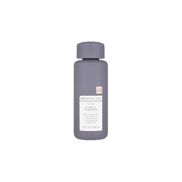 Kristin Ess Hair The One Purple Shampoo for Toning Blonde - Neutralizes Brass + Yellow Tones, Shine Restoring Sulfate, Silicone and Paraben Free, Color Keratin Safe, 10 fl. oz.