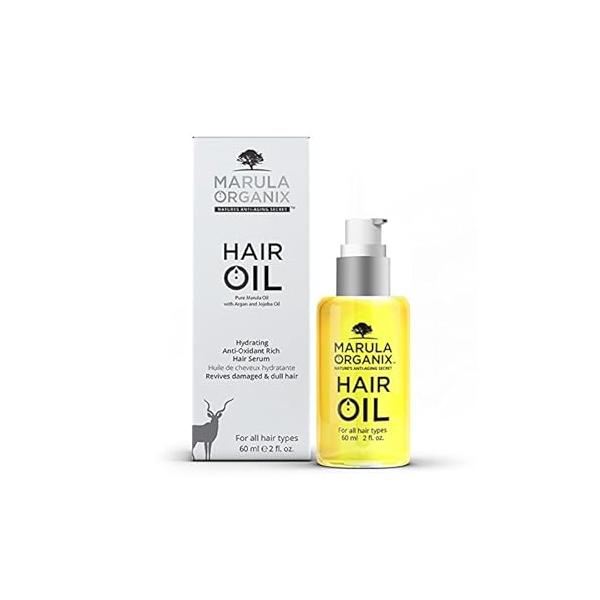 Marula Organix Hair Oil Hydrating Anti-Oxidant Rich Serum, Organic Pure Marula, Argan, Jojoba Oil, Revives Damaged & Chemically treated Hair! Leaves a Satin Finish! Promotes Growth!
