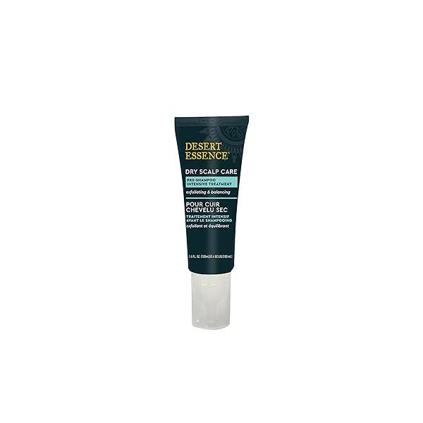 Desert Essence Dry Scalp Care Pre-Shampoo Intensive Treatment - Micro-Exfoliating, Eliminates Product Build-up and Oil for Healthier Hair 3.4 Fl Oz Bottle