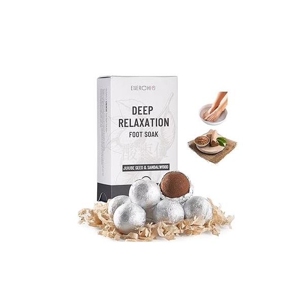 Deep Relaxation Herbal Foot Soak, Soothes Tired Feet, Stress Relief, Natural Jujube Seeds & Sandalwood, Soothing Spa Night Calming Bath for Home Wellness Routine