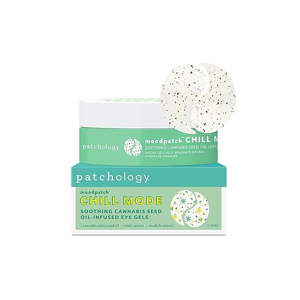 Patchology Chill Mode Under Eye Patches - Oil-Infused Gel Masks, Ideal for Puffy Eyes, Dark Circles & Wrinkles Depuffer Pads Hydration Refreshing Skin 15 Count