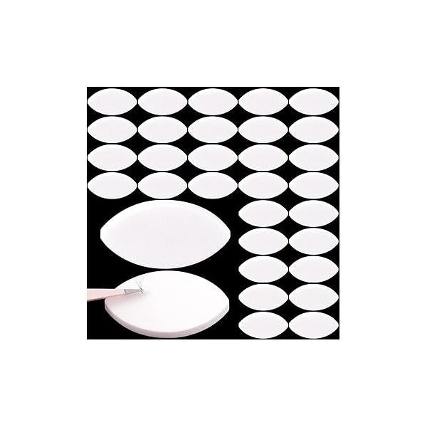 OIIKI 60Pcs Eye Shaped Practice Sponge, Lash Exercise Sponge White, Sponges for Beginners Makeup Eyelash Extensions Supplies