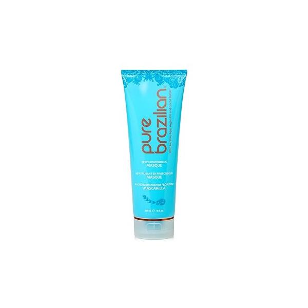 Pure Brazilian Deep Conditioning Masque with Keratin, Acai & Arginine, Conditioner Hair Treatment, 8 Fl Oz