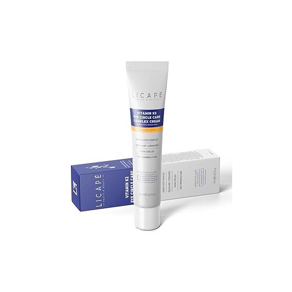 Eye Cream with Vitamin K2 - Moisturising Care Against Dark Circles & Bags Anti-Wrinkle Firming Effect 15 ml