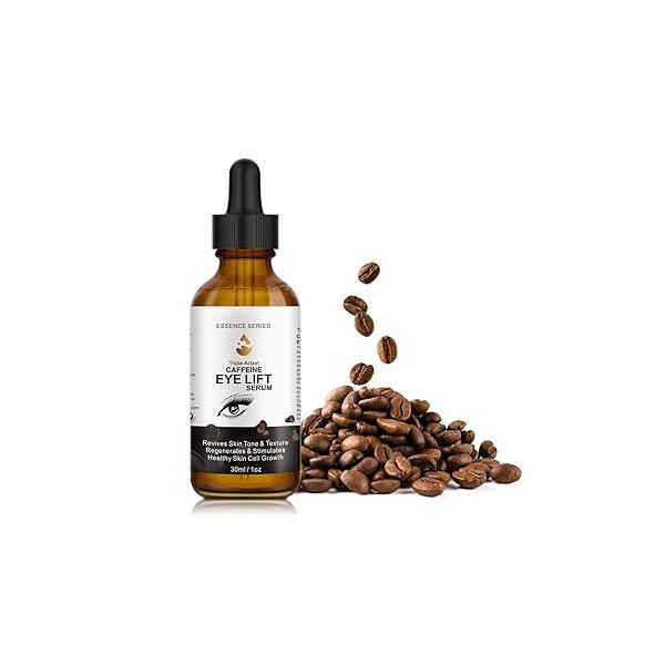 Caffeine Eye Serum - with EGCG, Vitamin C, Hyaluronic Acid, Collagen, Lift Reduces Puffiness, Dark Circles, Under Bags, Wrinkles and Fine Lines Around The Eyes (30ml)