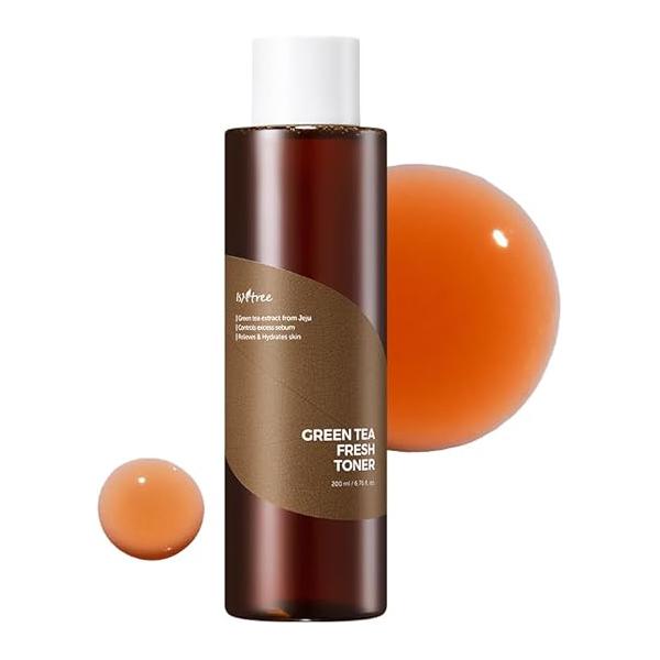 ISNTREE Green Tea Fresh Toner 200ml, 6.76 fl.oz | Korean Skincare for Oily Skin Sebum Control Hydrating and Refreshing