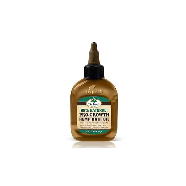 Difeel Hemp 99% Natural Hair Oil - Pro-Growth 2.5 ounce