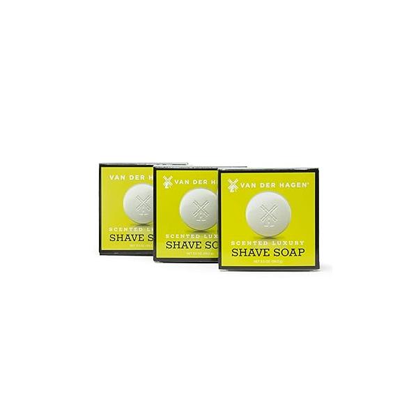 Van Der Hagen Men's Luxury Scented Shave Soap (Pack of 3)