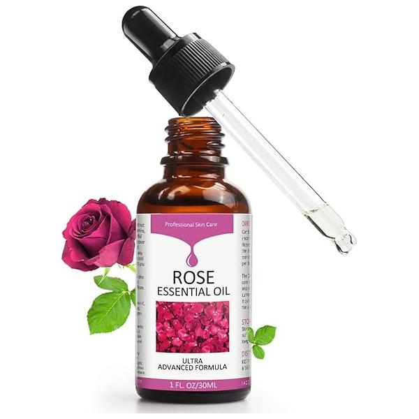 Rose Essential Oil, Face Moisturizer Anti Ageing & Wrinkle Serum, Oil for Face, Skin Care, 1 FL.OZ (30ml)