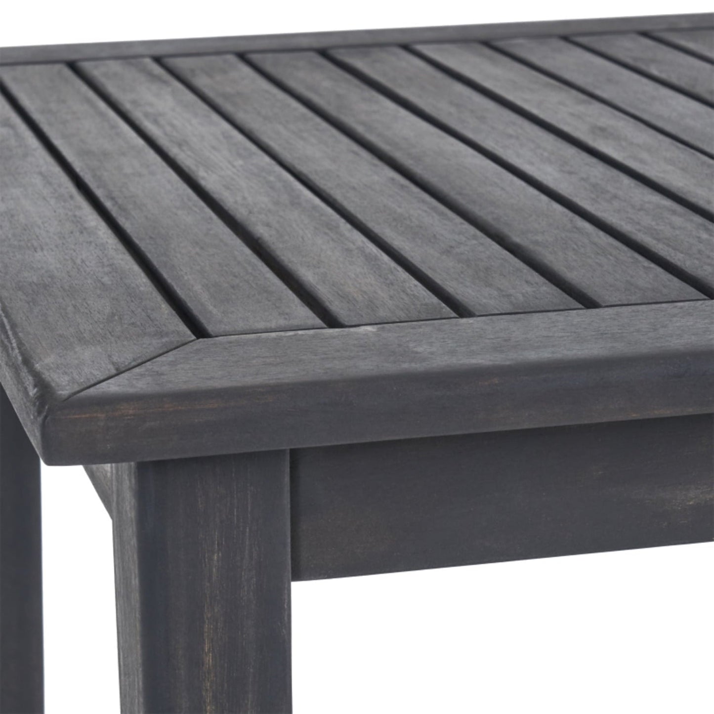 Outdoor Acacia Wood Bar Table, Dark Gray Minimalist