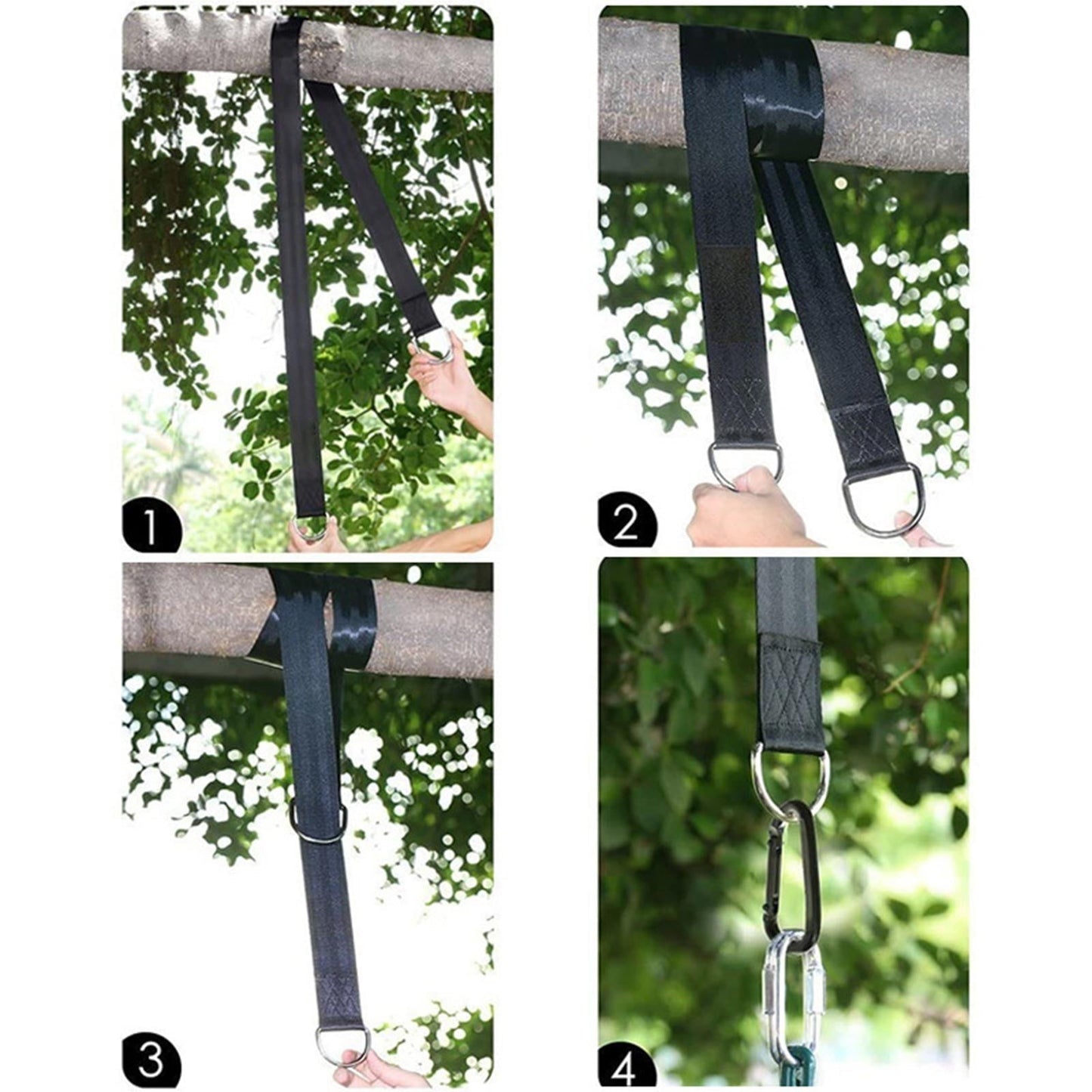 Linnome Outdoor Camping Swings Strap High Strength Polyester Swings Hammocks Strap Set