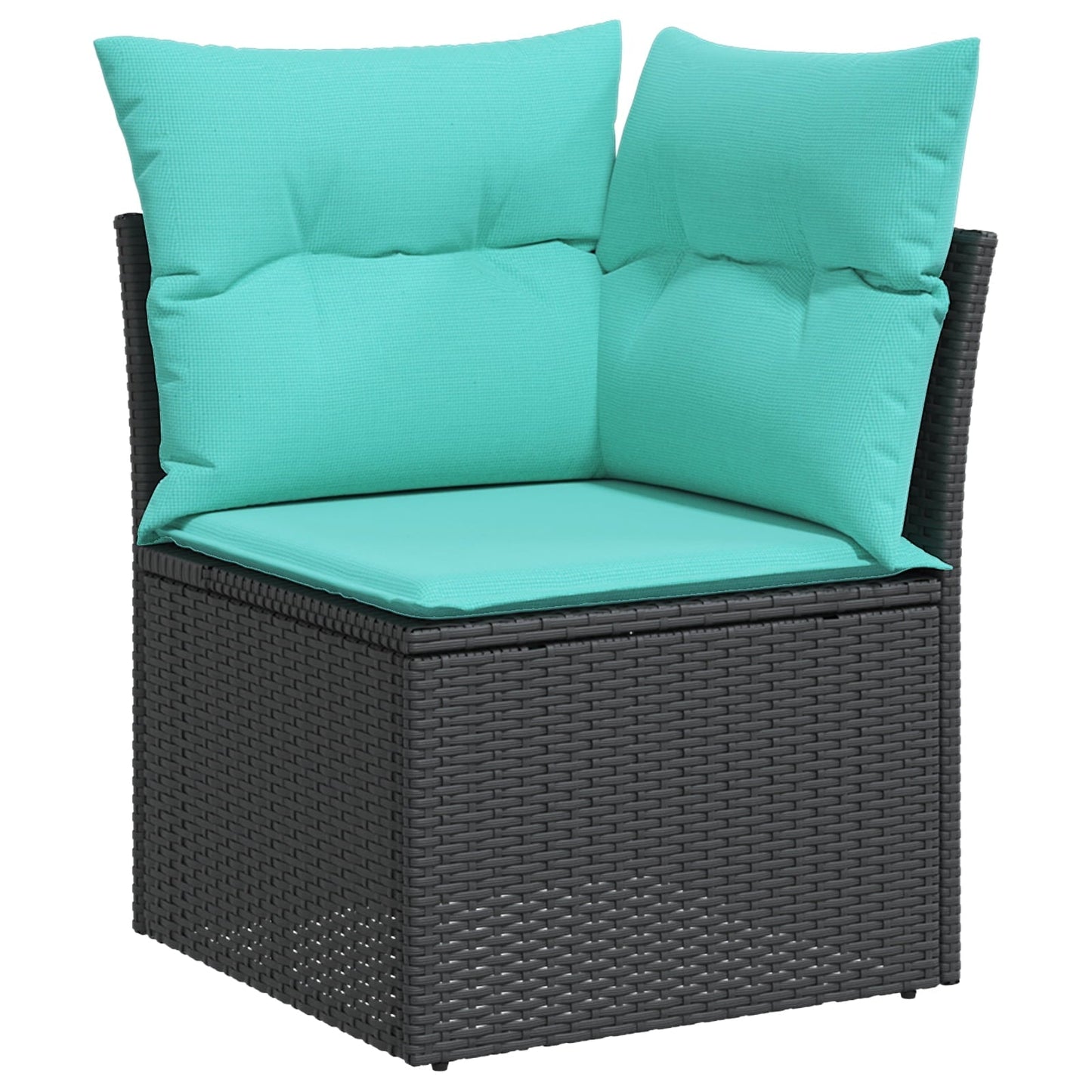 vidaXL 7 Piece Garden Sofa Set with Cushions Black Poly Rattan, vidaXL 2-Seater Garden Sofa with Cushions Black Poly Rattan