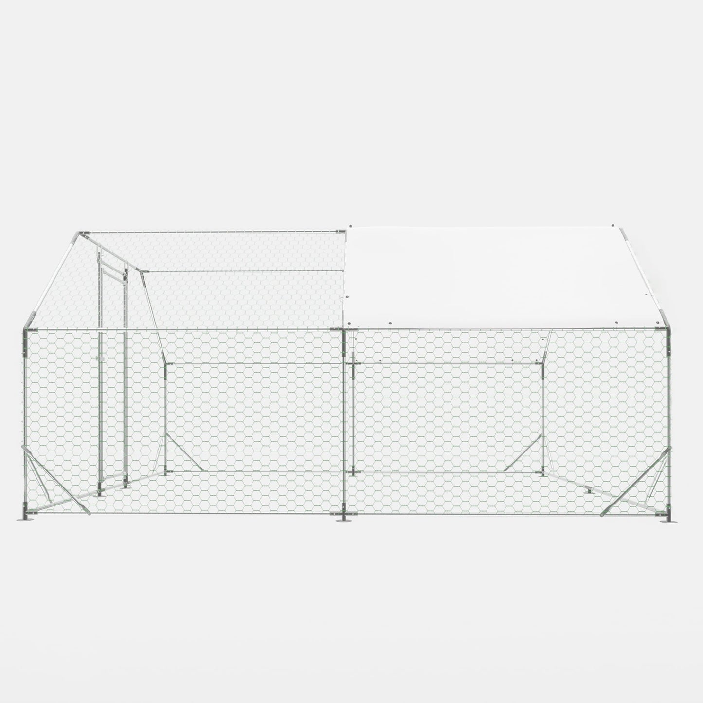 Large Walk in Chicken Coop Cage Farm Poultry Run Hutch Hen House, 10 ft. x 13 ft.