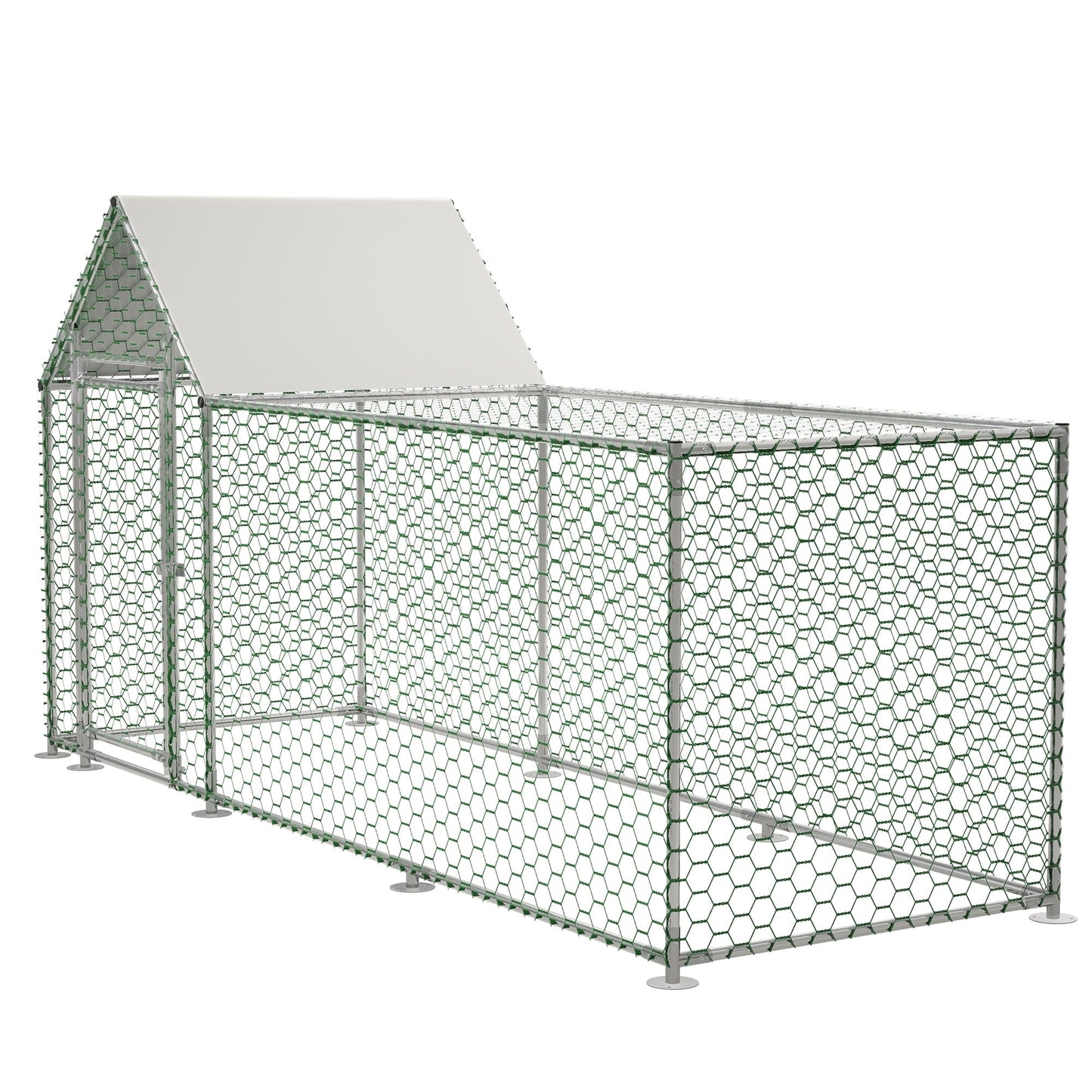 10x3FT Metal Chicken Coop Run Backyard Hen House Poultry Habitat Cage w/Cover
