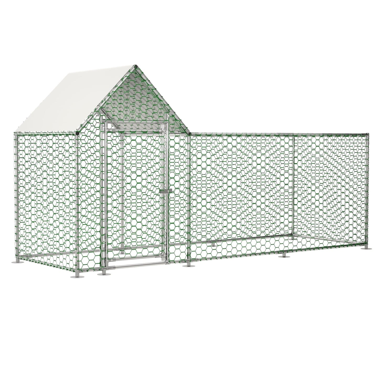 10x3FT Metal Chicken Coop Run Backyard Hen House Poultry Habitat Cage w/Cover