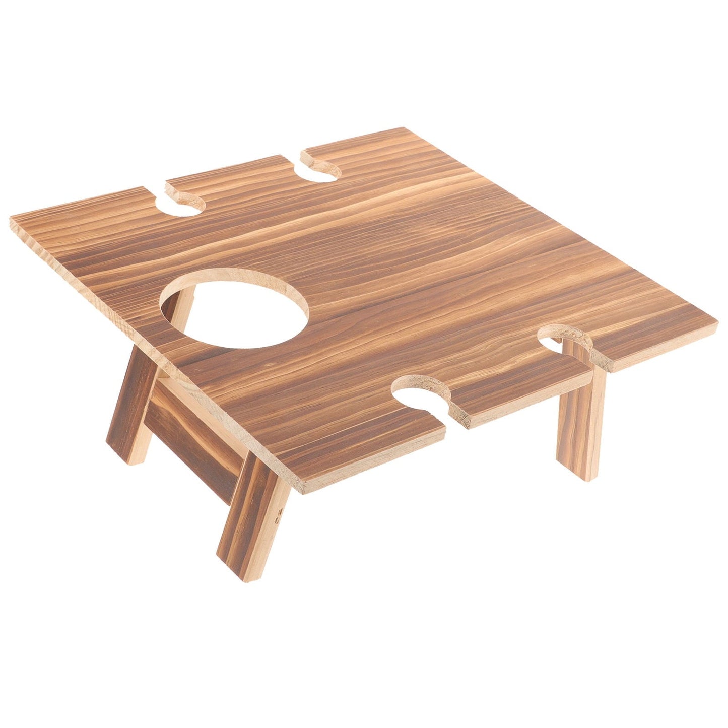 NICEXMAS 1Set Rustic Design Coffee Square Folding Wood Picnic Table for Outdoor Use 30X28in