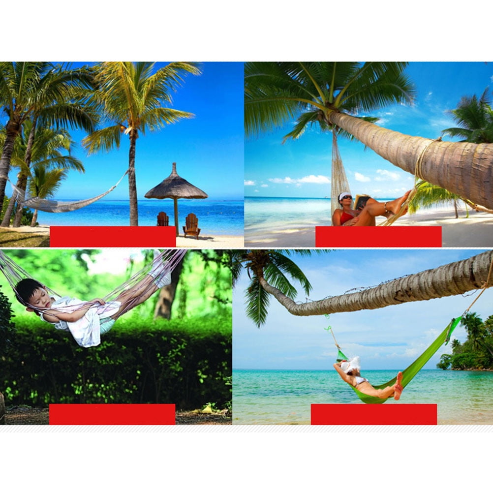 Mobutofu Outdoor Hammock Durable Netted Nylon Blue 1Set For Hanging Bed And