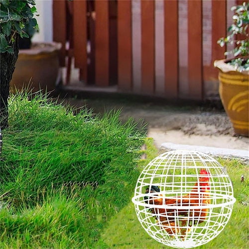 Rolling Chicken Ball Cage - Mobile Poultry Enclosure for Chicks, Rabbits & Ducks, Outdoor Plastic Hutch Protects from Predators & Trampling - Backyard Farm Essential