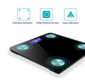 Smart Scale for Body Weight Management, Digital Bathroom Scale with BMI Weighing Ability. Bluetooth with Smartphone app. Measures Body Fat and Body Composition. 400 lbs Capacity - Black