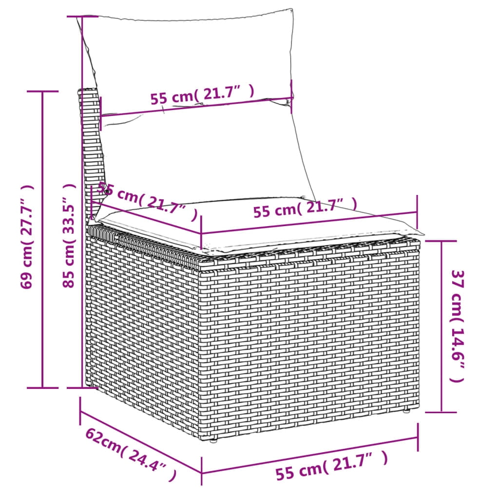 vidaXL Garden Sofa Set Grey