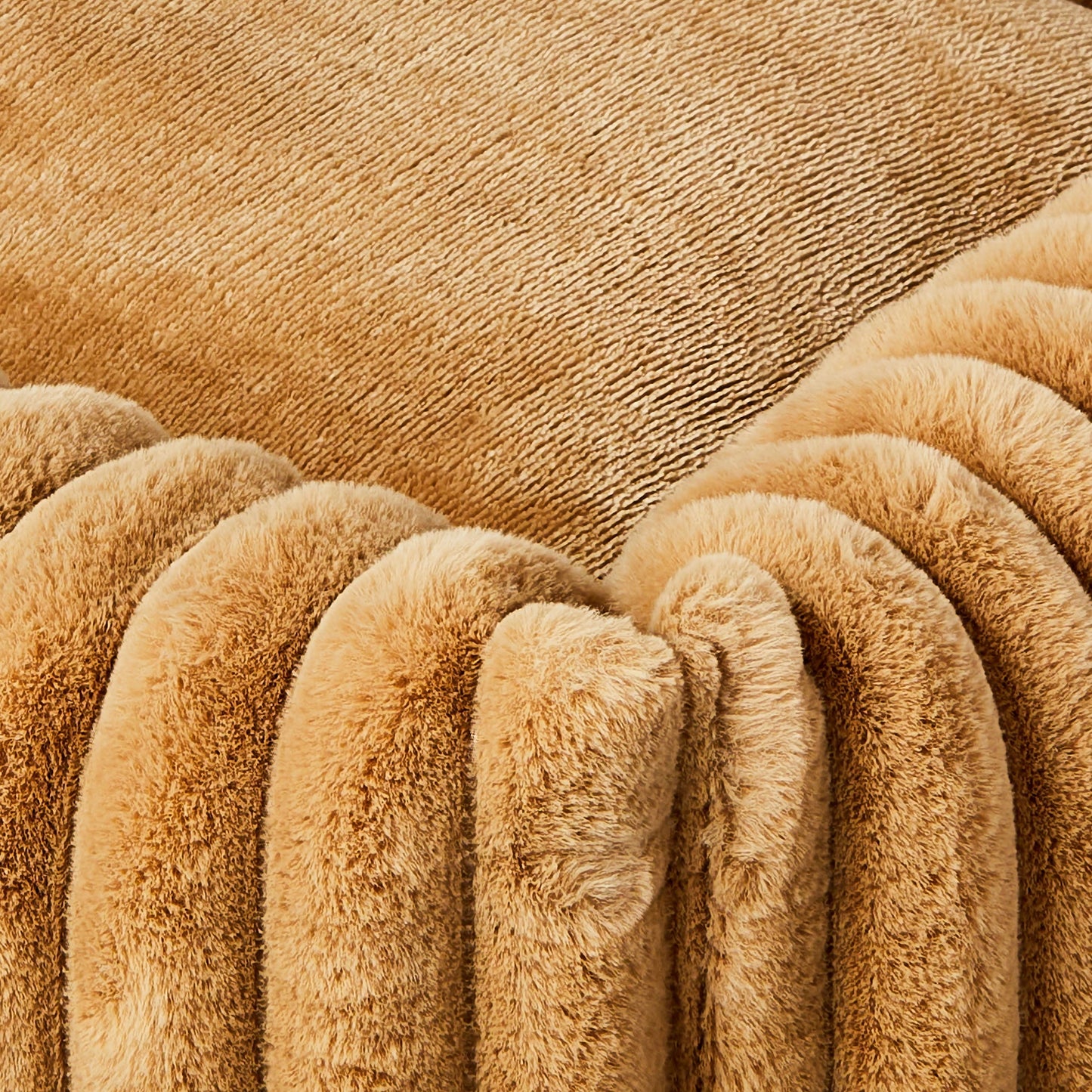 Vibrant Life Thick Cord Pet Bed for Dogs & Cats, Bolster, Thick Cord Plush, Machine Washable, Tan, 27" x 21"
