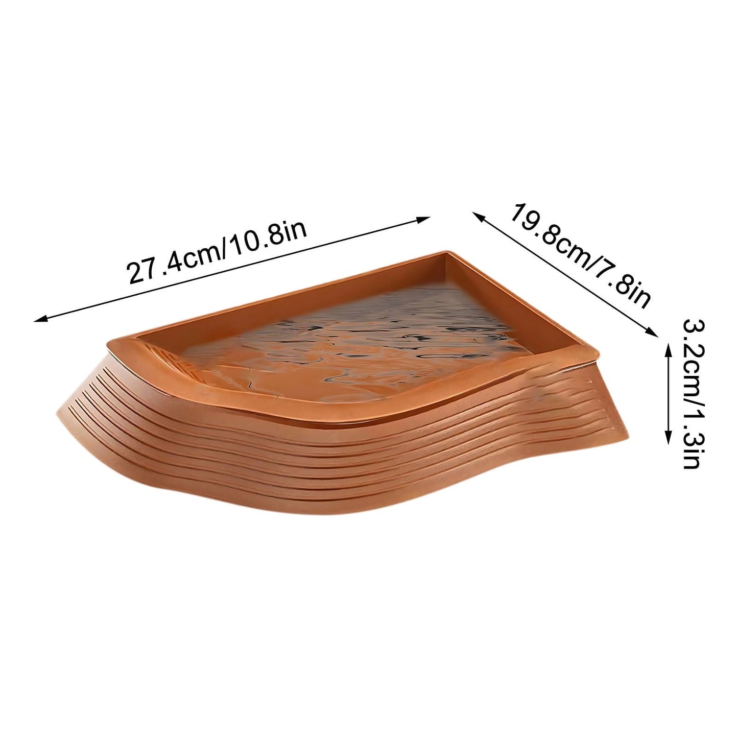 Non-Slip Turtle Pond Bowl | Multi-Purpose Reptile Water Dispenser | Durable ABS Material | Stable Right Angle Design | Removable Easy Clean Sink | For Turtles Snakes Lizards | 1 Pack