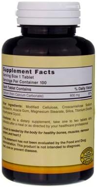 Nature`s Blend Calcium Carbonate 600mg Tablets 100 ct (pack of 2)
