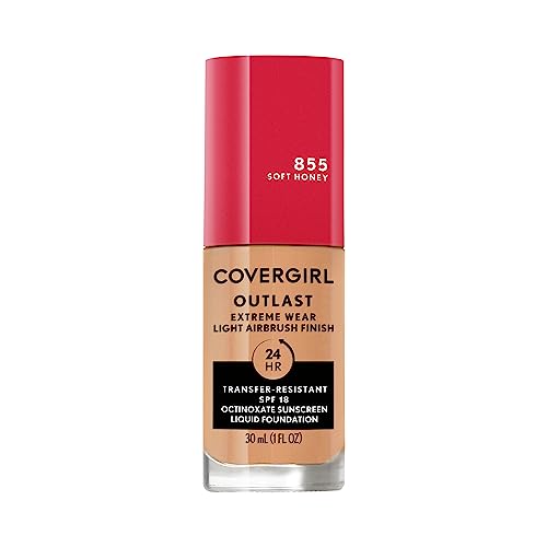Covergirl Outlast Extreme Wear 3-In-1 Full Coverage Liquid Foundation, Spf 18 Sunscreen, Soft Honey, 1 Fl. Oz.