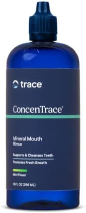 Trace Minerals | ConcenTrace® Mineral Mouth Rinse | Gentle Mouth Rinse, Fresh Breath | Alcohol Free, Certified Vegan, Gluten Free, Non-GMO | Mint | 10 oz