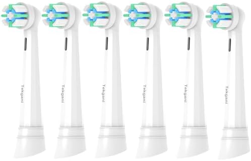 Toothbrush Replacement Heads Compatible with Oral B iO Electric Toothbrush, for iO 2 3 4 5 6 7 8 9 10 Series Toothbrush Head Refill, Pack of 6 White