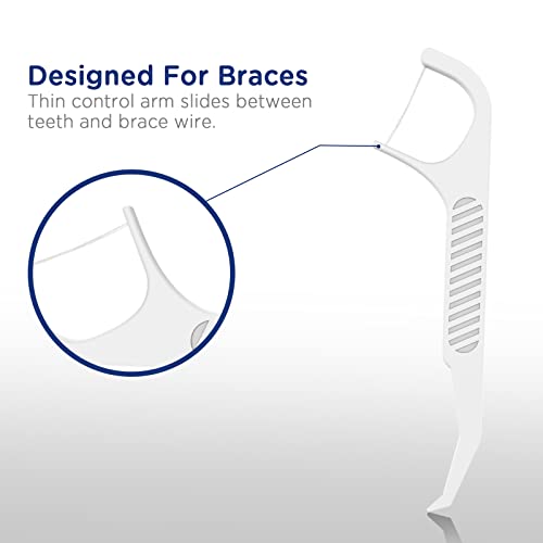 Orthodontic Flossers for Braces - Ortho Dental Floss Picks, 100 Count (Pack of 2), with a Travel Case