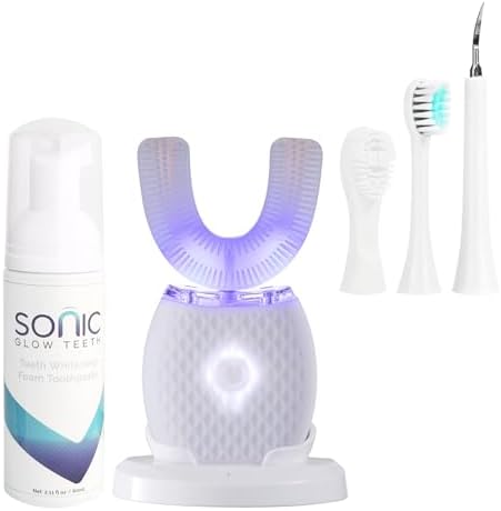 Ultrasonic Toothbrush for Adults Automatic Electric Toothbrush 30s Automatic Timer Rechargeable Washable Portable for Travel & Home Use Soft Bristles (White, Adult)