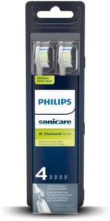 Philips Sonicare Genuine W DiamondClean Replacement Toothbrush Heads, 4 Brush Heads, White, HX6064/65