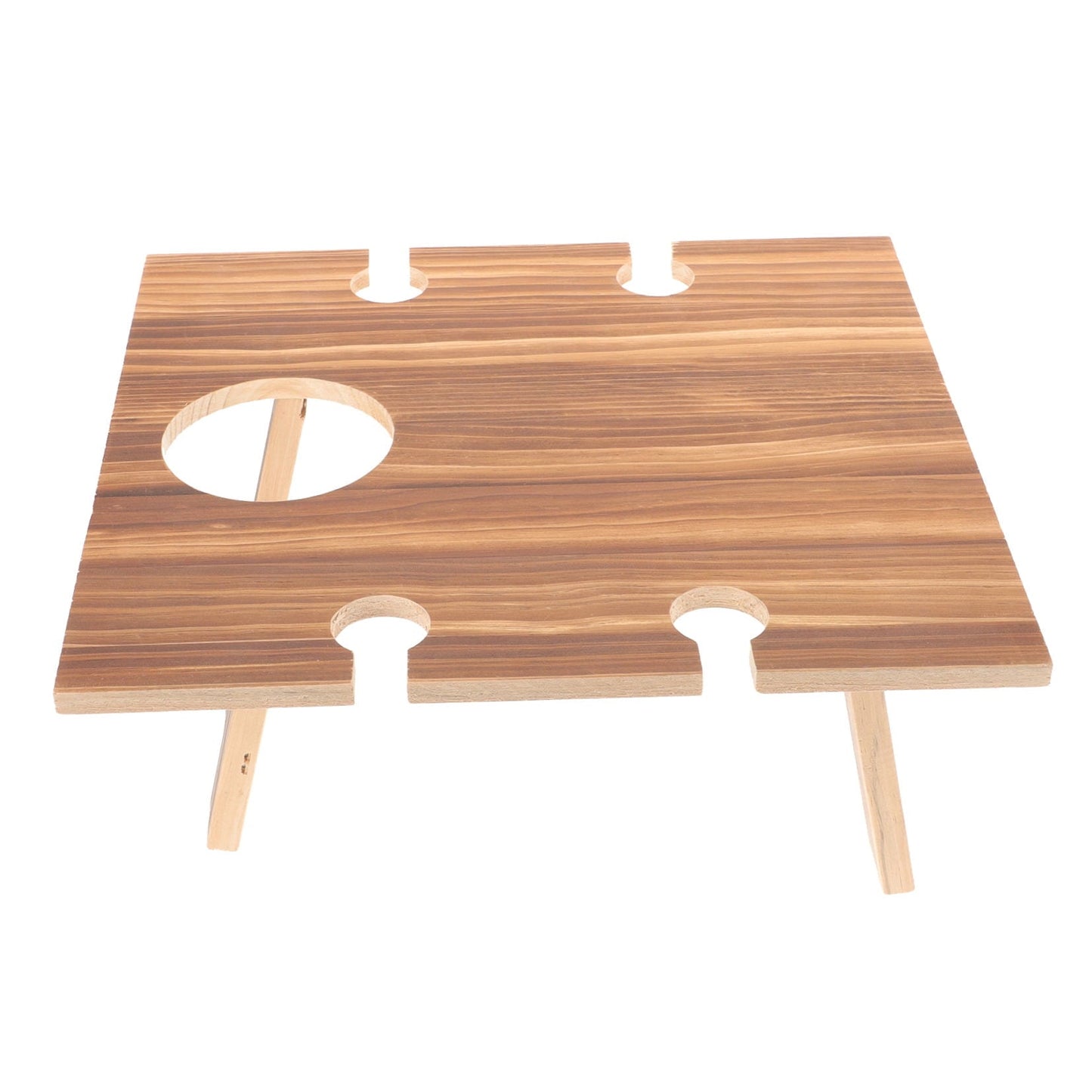 NICEXMAS 1Set Rustic Design Coffee Square Folding Wood Picnic Table for Outdoor Use 30X28in