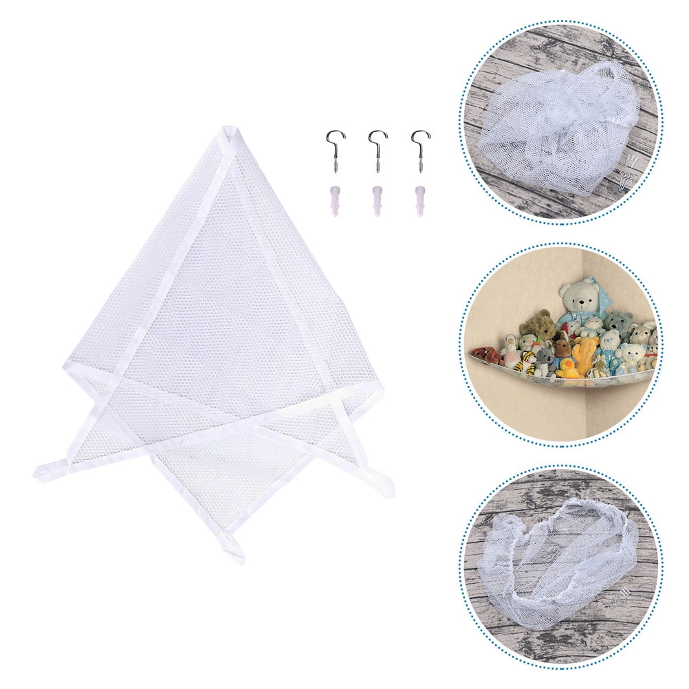 MOKKHNB 1 Set Wall Storage Hammock White Gauze for Easy Access to Children's Toys
