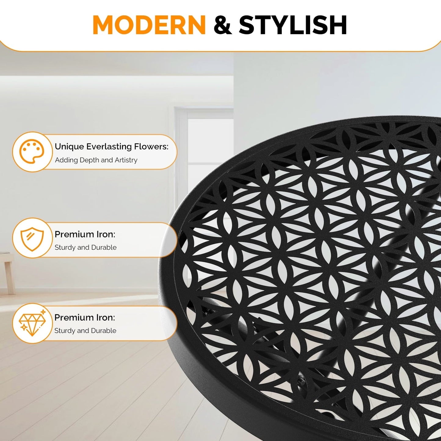 Ktaxon Folding Side Table, Patio Small End Table with X-Shaped, Outdoor Metal Floral Pattern Table for Balcony  Porch Backyard Deck, Black