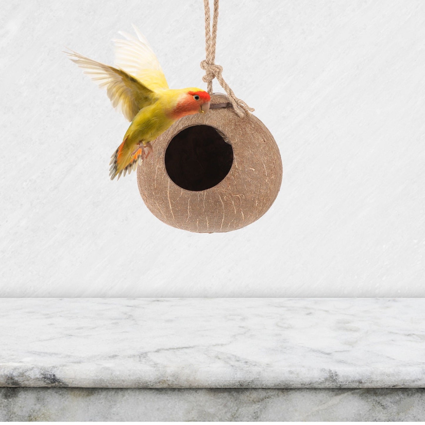 MUSEYA warm bird nest hammock Bird Hanging Hammock Light Brown Resting Place Indoor Use 1Pcs