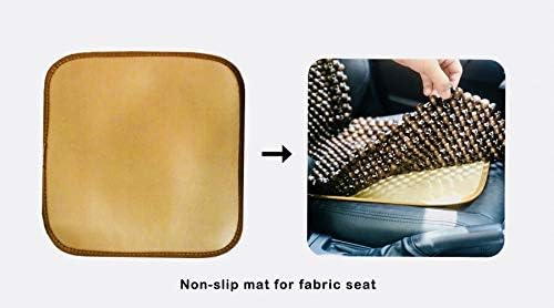 Natural Wood Beaded Seat Cover Pad Mat Comfy Cool Summer Massage Seat Cushion (Square) Medium Size for Car, Sedan,SUV Office Chair