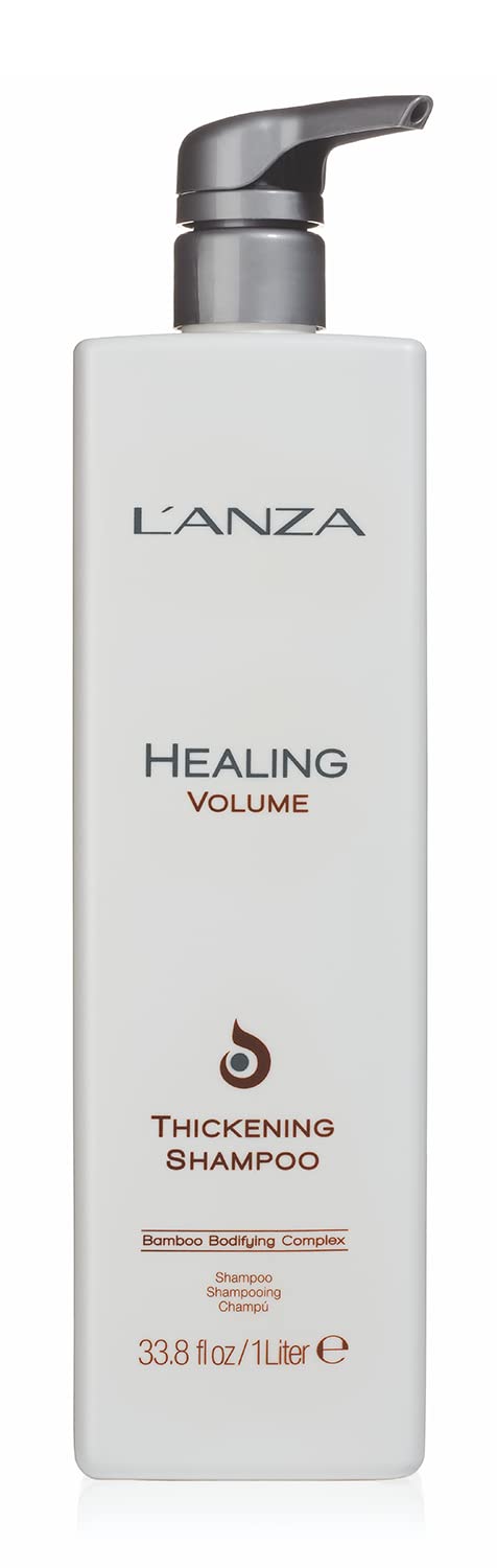 L'Anza Healing Volume Thickening Shampoo, Boosts Shine, Volume, And Thickness For Fine And Flat Hair, Rich With Bamboo Bodifying