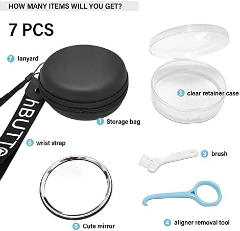 Orthodontic Retainer Organizer Bag Aligner Case Travel Pack Mouth Guard Box (Black Regular)