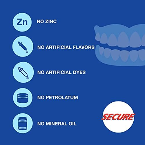 Secure Denture Adhesive Strips - Zinc Free - Waterproof - Comfortable Cushion Fit for Uppers & Lowers - Extra Firm All-Day-Hold - No Mess - Clean Ingredients - 30 Strips (2 Pack)
