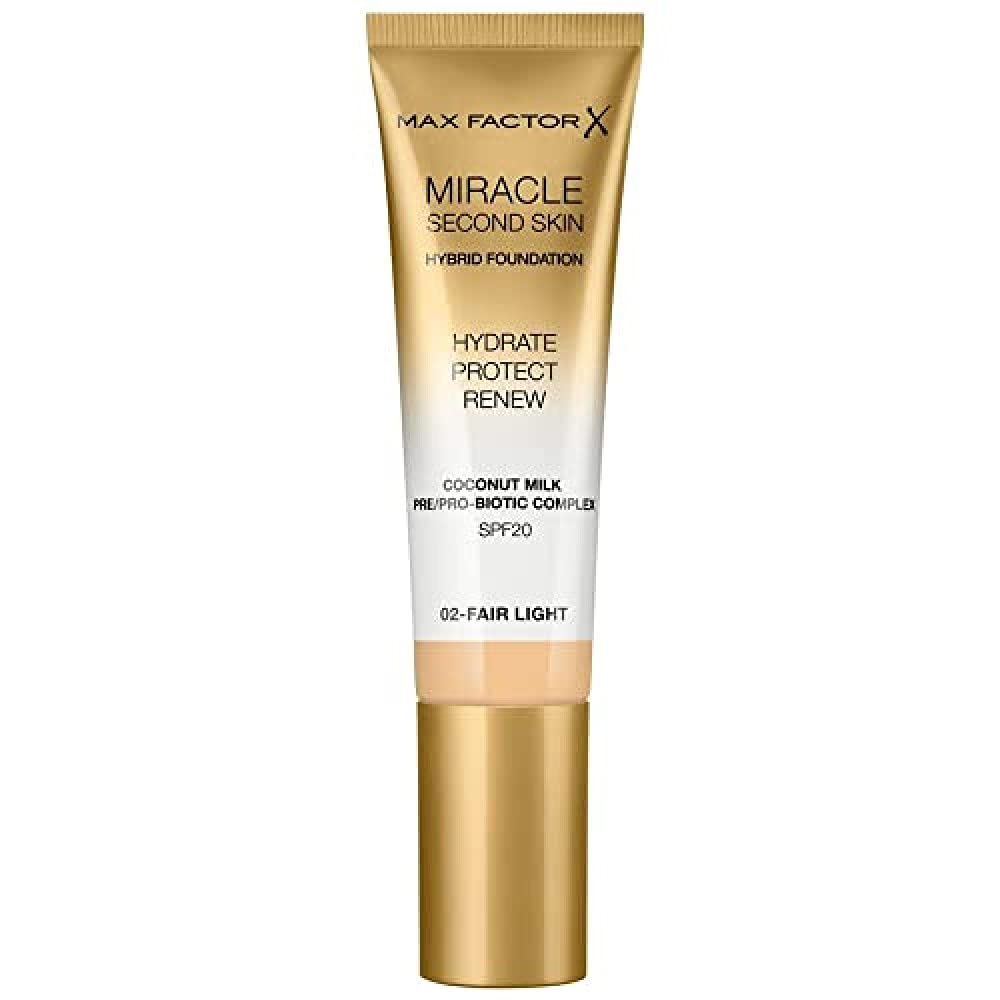 Max Factor Miracle Second Skin Hydrating Foundation, Fair-Light - 30 Ml