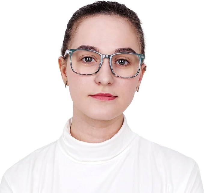YEIN Bifocal Reading Glasses with Blue Light Blocking Lenses, Bifocal Reader for Women and Men, Vintage Square frame with Spring Hinge (+0.50/+2.75 magnification)