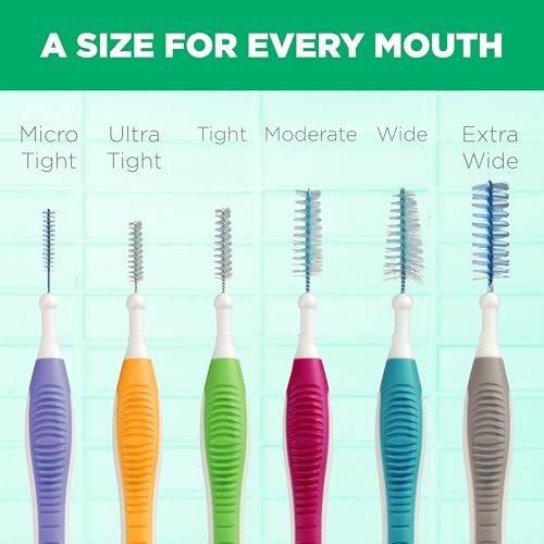 GUM Proxabrush Go-Betweens - Extra Wide - Interdental Brushes - Soft Bristled Dental Picks for Plaque Removal Health - Safe for Braces & Dental Devices, 10 Count (Pack of 4)