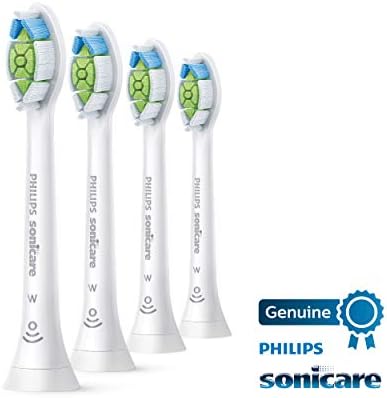 Philips Sonicare Genuine W DiamondClean Replacement Toothbrush Heads, 4 Brush Heads, White, HX6064/65
