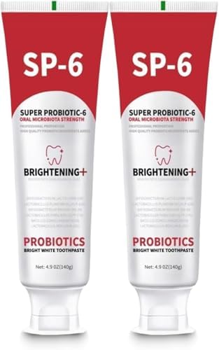 SP-6 Probiotics Whitening Toothpaste, SP6 Probiotic Toothpaste for Teeth Whitening and Gum Health, Enhanced Formula with 6 Probiotics, Fluoride-Free, Minty Fresh Flavor (2)