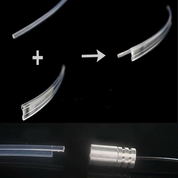 3m/9.8ft 5m/16ft Car Home LED Strip Ambient Light 2mm Plastic Optic Fiber Cable Skirt Tube Kit with 12V LED Light Source Illuminator (Yellow,5m/16ft)