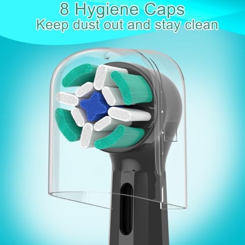 Replacement Heads Compatible with Oral B iO Electric Toothbrush, Soft Toothbrush Heads Fit for Oral-B iO 2/3/4/5/6/7/8/9/10 Series with Covers, Black 8pcs