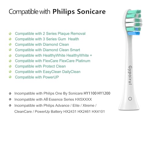 Toothbrush Replacement Heads Compatible with Philips Sonicare Replacement Heads, Electric Brush Head for 4100 5100 6100 9023 W Optimal Plaque Control 10 Pack